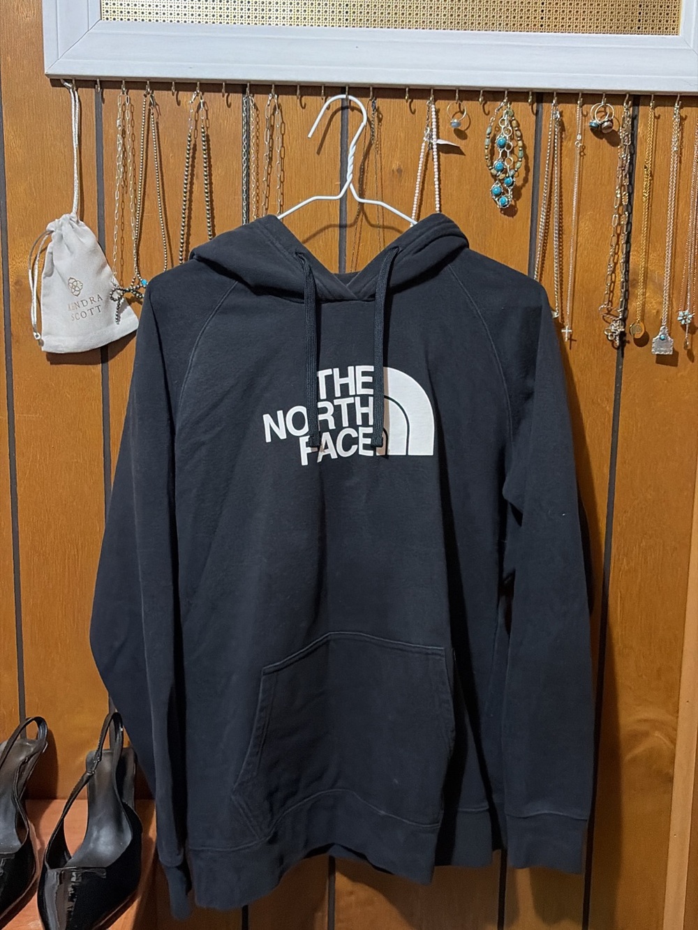 The North Face Black Hoodie with White Logo